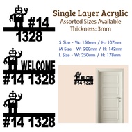 SG Acrylic Unit Number Plate - HDB Condo Landed House Signage Letterbox Customised Unit Door Gate Home Sign D5 / D6 / D7