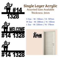 SG Acrylic Unit Number Plate - HDB Condo Landed House Signage Letterbox Customised Unit Door Gate Ho