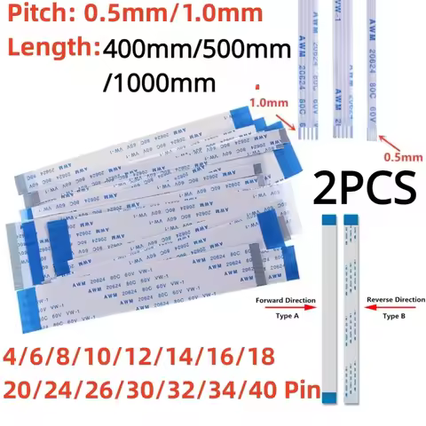 AWM 20624 80C 60V VW-1 FFC FPC Flat flexible cable 4/5/6/8/10/12/14/16/18/20/22/24/26/28/30/32/34/36