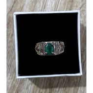 Cincin lelaki batu zamrud asli silver 925 original