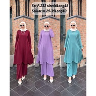 Muslimah suit blouse and pants fit dada 36-46,set punjabi,long blouse viral p232