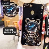 AnDyH Casing For OPPO F9 F9 PRO A7 A5S A12 A11K Phone Case Cute 3D Starry Sky Astronaut Desk Holder with lanyard