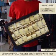 JUMBO SIZE Watch Box with 24 Slots / Watch Box Watch Box with Free Wooden Packing