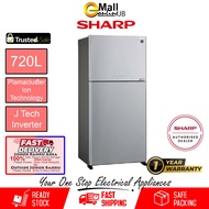 Sharp (720 L) 2 Door Inverter Plasmacluster Refrigerator SJP801MFMS (Silver) Fridge Peti Sejuk