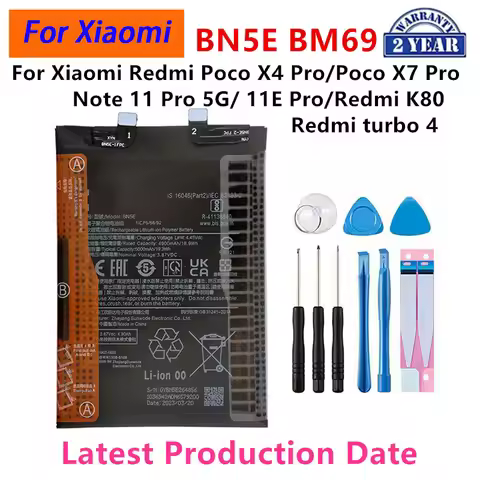 BN5E BM69 Battery For Xiaomi Redmi Note 11 Pro 5G/ 11E Pro /Poco X4 Pro/ Poco X7 pro / Redmi K80 / R