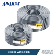 3 Core Flexible Cable (40/0.193mm & 70/0.193mm) 90 Meters Flexible Wire Wiring Wayer Electric