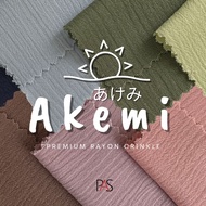 MINIMAL [Minimum 2x Click For 1yard] Rayon Crinkle Fabric Retail Akemi Premium Material Price 1/2 YARD