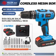 HUJIA 36vf Mesin bor 10mm baterai - Cordless Drill bor with  baterai/kasus/charger Dapat Digunakan Pada Kayu Beton Dinding Ubin Keramik Produk Baja -1036