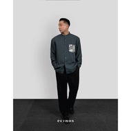 KEMEJA ECINOS Man - Mandarin Collar Shirt | Men's clothes | Men's shirts Kemeja Lelaki