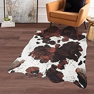Cow Hide Rug Small 2.3x3.6 FT Cow Print Rugs Cowhide Carpet Area Non-Slip Western Home Decor Animal 