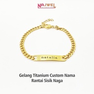 NAJWEL Cielo Bracelet Gelang anak Premium Custom nama Titanium Anti Karat Aksesoris Fashion Wanita
