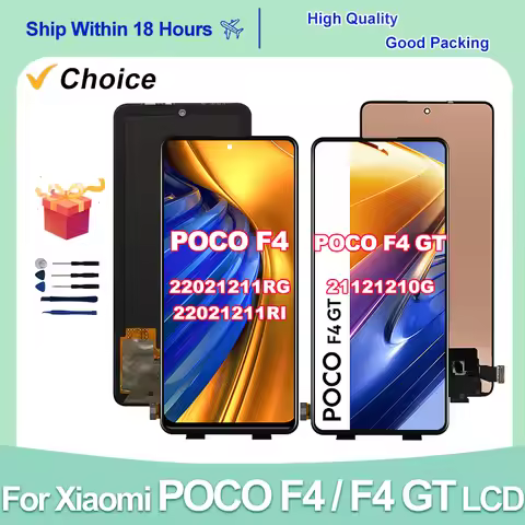 AMOLED For Xiaomi Poco F4 LCD Display 22021211RG Touch Screen Digitizer Assembly For Poco F4 GT LCD 