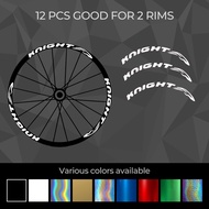 Decals Stickers set fit wheelset Knight 65 Rim brake. Rainbow chrome, gold Wheel Rim Sticker Decal Vinyl for Mountain Bike and Road Bike