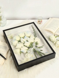 1個黑色暗盒畫框，柔軟亞麻背板暗盒相框-工程木製，適用於掛牆和桌面顯示，用於乾花、手工藝品、門票、畢業回憶相框、紀念品、婚禮回憶和照片展示盒