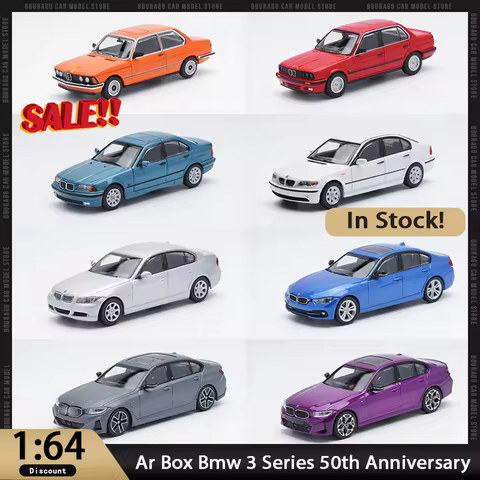 New In Stock Ar Box 1:64 Bmw 3 Series Original 50th Anniversary Commemorative Set Alloy Car Miniatur