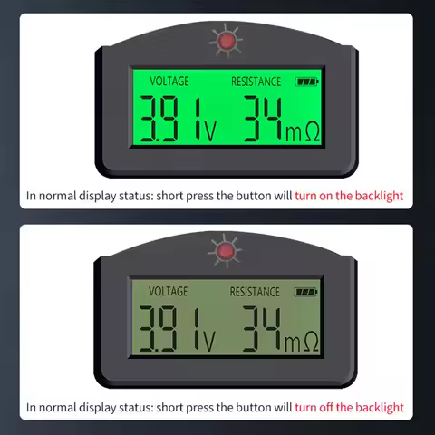ABCL Digital Display Battery Voltage Internal Resistance Tester 0-999MΩ Universal 18650 Lithium Batt
