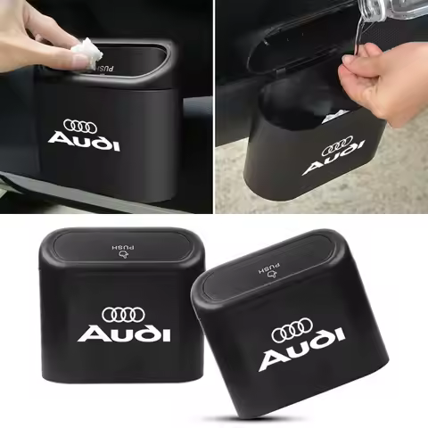 Car Trash Bin Hanging Storage Box ABS Square Pressing Trash Bin For Audi Sline A1 A3 A4 A5 A6 A7 A8 
