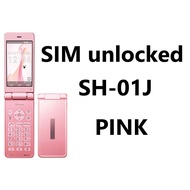 SHARP SH-01J PINK AQUOS Android Flip keitai Phone Unlocked Used