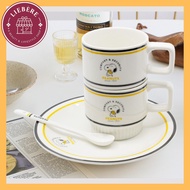 Bo Cuisine x Peanuts Snoopy Vintage Mug Set (2 Mugs + 1 Plate + 1 Spoon)-Yellow