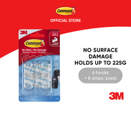 3M™ Command™ Mini Hooks 17006CLR No Surface Damage Holds Up to 225g 6 pcs/pack For general purpose