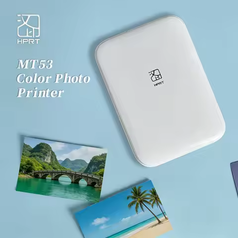 HPRT MT53 Color Photo Printer Mini 2x3"Photo Portable Mini Thermal Printer Inkless Self-adhesive Sti