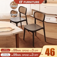 Dining Chair Kerusi Meja Kerusi Makan Rattan Chair With PP Plastic Kerusi Plastik Nordic Chair Study