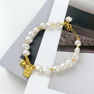 Imitation Pearl Bracelet Women Korean Good Luck Metal Heart Pendent Bracelet Student Girlfriend Gift