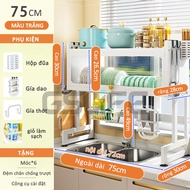 Gslife Kệ Để Chén Đĩa Có Nắp Đậy Thông Minh Trắng Gslife Trên Bồn Rửa Bát Thép Carbon Sơn Đen Cao Cấ