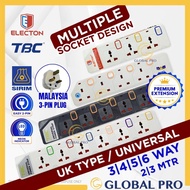 SIRIM Extension Plug Universal Plug 3 Pin Socket Wayar Extension UK Plug Soket Extension Wire Socket