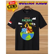 KATUN World Animal Day T-Shirt / Unisex Animal Day Distro Cotton Shirt - Cool Distro T-Shirt - Compl