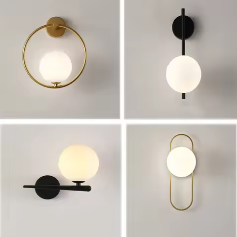 Black Gold Indoor LED Wall Lamps with 9W G9 Bulb for Bedroom Nordic Switch LED Wall Lights Wall Scon