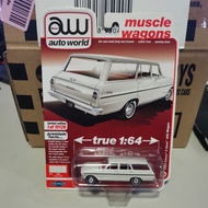 BRCAB13-5, Auto World Muscle Wagons Ermine White 1963 Chevy II Nova 400 Wagon