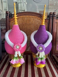 พานพุ่มริบบิ้น สีม่วง สีชมพู เบอร์678 มีของพร้อมส่งด่วน