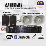 [Package] Harpman 120W Public Address Amplifier 5-Zone with 4" 20w Wall Mount Speaker Horn Speaker S