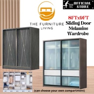 (INSTALLATION) 8FT X 9FT Height Custom Made Sliding Wardrobe/ Melamine Wardrobe /Almari Baju/ Anti J