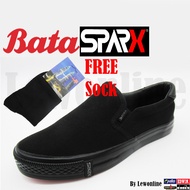 BATA SPARX 4896016 BLACK SLIP-ONS SCHOOL SHOES / KASUT SEKOLAH SARUNG HITAM