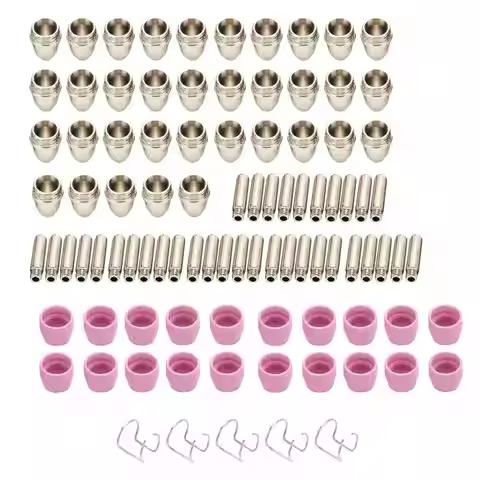 12PCS/24pcs/30pcs/55pcs/95pcs Ceramic Air Plasma Cutting Torch Nozzles Consumables Contact Tips For 