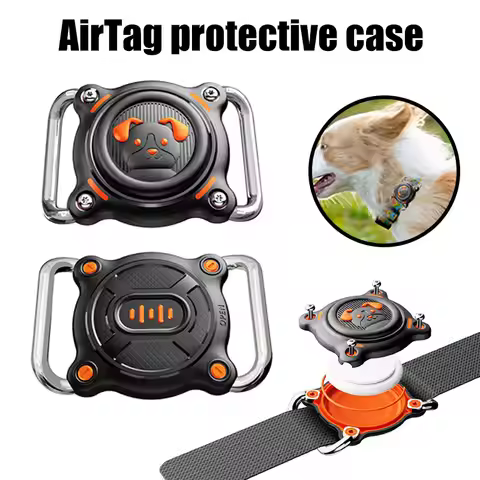 Airtag Holder For Dog Collar Airtag Collar Dog Holder with Removable Metal Loops Fit 1.2 inch Width 