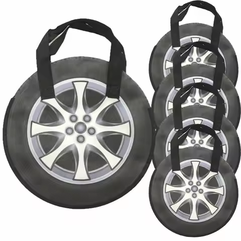 5Pcs Racing Car Party Non Woven Tote Bags Race Car Wheel Bags with Handles Candy Gifts Goodies Treat