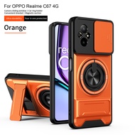 For Realme C67 4G Realme 12 lite Cover Phone Case Magnetic Fold Holder Military Armor Camera Protect