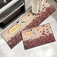 7VSTOHS Kitchen Rugs Set of 2, Non-Slip Kitchen Mats, Washable Kitchen Mats and Rugs Set, for Hallwa