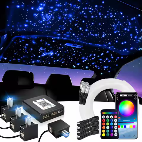 14W Split Starlight Headliner Kit, Fiber Optic RGBW Star Lights for Car Roof Ceiling with 1/2/4 Ligh