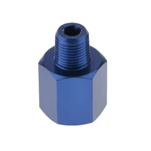 Hot Sales Blue Aluminum M12 to 1/8 NPT Standard Fuel Pressure Oil Pressure Gauge Adapter Connector