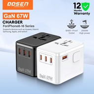DOSEN Pro Universal Travel Adapter Socket 67W Fast Charging Power Splitter Socket 4 Types Current Co