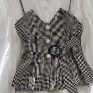 Halloween cod Vantela Outfit - Tops Blouse Vest Square Premium Tops Teenager Women Korean Style uuu 