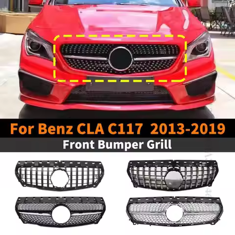 Middle Front Grille Bumper Grill For Mercedes Benz CLA C117 W117 220 260 180 200 2013 2014 2015 2016