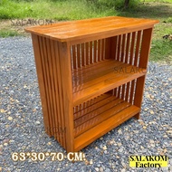 SLK 3-Layer Teak Shelf 60*30*70 Cm. (W*L*S) Shoe Rack/Microwave Dye Coating