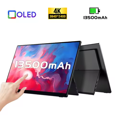 16 Inch 4K AMOLED Touch Screen Portable Monitor 13500mAh Battery 3840*2400P 100%DCI-P3 Display For P