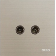 NERO Outlet TV 2Gang stainless V82TV