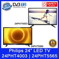 Philips 24PHT4003 | 24PHT5565/98 Digital 24 Inches LED TV. Digital Video Broadcast - DVB-T2 Enabled. HDMI and USB Inputs